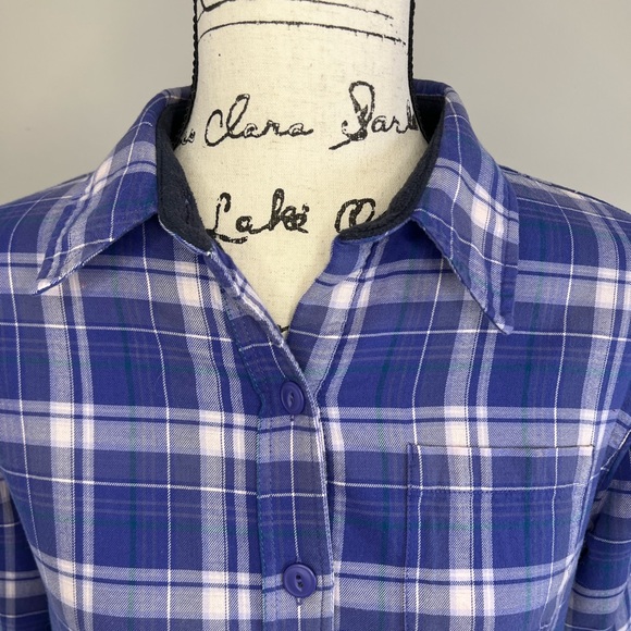 L.L. Bean Fleece Lined Flannel Plaid Shirt. Very Warm! Women Size Small Petite - Picture 6 of 14